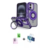 MARSİLYAN™- iPhone 16 Kılıf Nova Minimal Serisi - Siyah 3D Antistatik Seramik Nano Ekran Koruyucu + Raze Metal Kamera Lens - PE