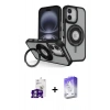 MARSİLYAN™- iPhone 16 Kılıf Nova Minimal Serisi - Siyah Bilvis 5in1 3D Magic Cam Ekran Koruyucu + Bilvis Titan Kamera Lens - GS