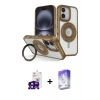 MARSİLYAN™- iPhone 16 Kılıf Nova Minimal Serisi - Siyah Bilvis 5in1 3D Magic Cam Ekran Koruyucu + Bilvis Titan Kamera Lens - SH