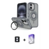 MARSİLYAN™- iPhone 16 Kılıf Nova Minimal Serisi - Siyah Bilvis 5in1 3D Magic Cam Ekran Koruyucu + PVD Metal Kamera Lens - MI