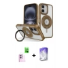 MARSİLYAN™- iPhone 16 Kılıf Nova Minimal Serisi - Siyah Bilvis 5in1 3D Magic Cam Ekran Koruyucu + Raze Metal Kamera Lens - PE