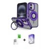 MARSİLYAN™- iPhone 16 Kılıf Nova Minimal Serisi - Siyah Bilvis 5in1 3D Magic Cam Ekran Koruyucu + Raze Metal Kamera Lens - BZ