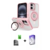 MARSİLYAN™- iPhone 16 Kılıf Nova Minimal Serisi - Siyah Bilvis 5in1 3D Magic Cam Ekran Koruyucu + Siyah Raze Metal Kamera Lens