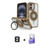 MARSİLYAN™- iPhone 16 Kılıf Nova Minimal Serisi - Siyah Bilvis 5in1 5D Magic Hayalet Cam Ekran Koruyucu + PVD Metal Kamera Lens - MI