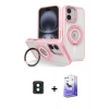 MARSİLYAN™- iPhone 16 Kılıf Nova Minimal Serisi - Siyah Bilvis 5in1 5D Magic Hayalet Cam Ekran Koruyucu + PVD Metal Kamera Lens - YL
