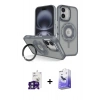 MARSİLYAN™- iPhone 16 Kılıf Nova Minimal Serisi - Siyah Bilvis 5in1 5D Magic Hayalet Cam Ekran Koruyucu + Bilvis Titan Kamera Lens - YL
