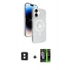 MARSİLYAN™- iPhone 16 Kılıf Nova Modern Prime - Şeffaf 360 Full Body Arka Koruyucu + PVD Metal Kamera Lens - PE