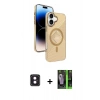 MARSİLYAN™- iPhone 16 Kılıf Nova Modern Prime - Şeffaf 360 Full Body Arka Koruyucu + PVD Metal Kamera Lens - PE