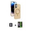 MARSİLYAN™- iPhone 16 Kılıf Nova Modern Prime - Şeffaf 360 Full Body Arka Koruyucu + PVD Metal Kamera Lens - MI