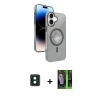 MARSİLYAN™- iPhone 16 Kılıf Nova Modern Prime - Şeffaf 360 Full Body Arka Koruyucu + PVD Metal Kamera Lens - YL