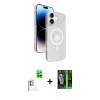 MARSİLYAN™- iPhone 16 Kılıf Nova Modern Prime - Şeffaf 360 Full Body Arka Koruyucu + Raze Metal Kamera Lens - BZ