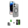 MARSİLYAN™- iPhone 16 Kılıf Nova Modern Prime - Şeffaf 360 Full Body Arka Koruyucu + Raze Metal Kamera Lens - SH