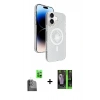 MARSİLYAN™- iPhone 16 Kılıf Nova Modern Prime - Şeffaf 360 Full Body Arka Koruyucu + Raze Metal Kamera Lens - SH
