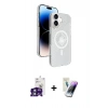 MARSİLYAN™- iPhone 16 Kılıf Nova Modern Prime - Şeffaf Pasifik Cam Ekran Koruyucu + Bilvis Titan Kamera Lens - YL