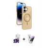 MARSİLYAN™- iPhone 16 Kılıf Nova Modern Prime - Şeffaf Pasifik Cam Ekran Koruyucu + Bilvis Titan Kamera Lens - YL