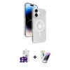MARSİLYAN™- iPhone 16 Kılıf Nova Modern Prime - Şeffaf Pasifik Cam Ekran Koruyucu + Bilvis Titan Kamera Lens - GS