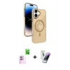 MARSİLYAN™- iPhone 16 Kılıf Nova Modern Prime - Şeffaf Pasifik Cam Ekran Koruyucu + Raze Metal Kamera Lens - PE