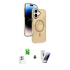 MARSİLYAN™- iPhone 16 Kılıf Nova Modern Prime - Şeffaf Pasifik Cam Ekran Koruyucu + Raze Metal Kamera Lens - BZ
