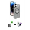 MARSİLYAN™- iPhone 16 Kılıf Nova Modern Prime - Şeffaf Pasifik Cam Ekran Koruyucu + Raze Metal Kamera Lens - SH