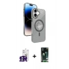 MARSİLYAN™- iPhone 16 Kılıf Nova Modern Prime - Siyah 360 Mat Full Body Arka Koruyucu + Bilvis Titan Kamera Lens - YL