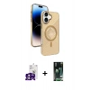 MARSİLYAN™- iPhone 16 Kılıf Nova Modern Prime - Siyah 360 Mat Full Body Arka Koruyucu + Bilvis Titan Kamera Lens - PE
