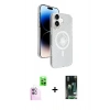 MARSİLYAN™- iPhone 16 Kılıf Nova Modern Prime - Siyah 360 Mat Full Body Arka Koruyucu + Pembe Raze Metal Kamera Lens