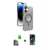 MARSİLYAN™- iPhone 16 Kılıf Nova Modern Prime - Siyah 360 Mat Full Body Arka Koruyucu + Raze Metal Kamera Lens - SH