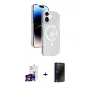 MARSİLYAN™- iPhone 16 Kılıf Nova Modern Prime - Siyah 3D Antistatik Hayalet Cam Ekran Koruyucu + Bilvis Titan Kamera Lens - SH