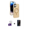 MARSİLYAN™- iPhone 16 Kılıf Nova Modern Prime - Siyah 3D Antistatik Hayalet Cam Ekran Koruyucu + Bilvis Titan Kamera Lens - GS