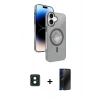 MARSİLYAN™- iPhone 16 Kılıf Nova Modern Prime - Siyah 3D Antistatik Hayalet Cam Ekran Koruyucu + PVD Metal Kamera Lens - YL