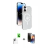 MARSİLYAN™- iPhone 16 Kılıf Nova Modern Prime - Siyah 3D Antistatik Mat Seramik Nano Ekran Koruyucu + Raze Metal Kamera Lens - BZ