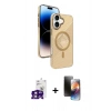 MARSİLYAN™- iPhone 16 Kılıf Nova Modern Prime - Siyah 3D Antistatik Mat Seramik Nano Ekran Koruyucu + Bilvis Titan Kamera Lens - PE