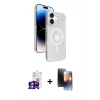 MARSİLYAN™- iPhone 16 Kılıf Nova Modern Prime - Siyah 3D Antistatik Mat Seramik Nano Ekran Koruyucu + Bilvis Titan Kamera Lens - GS