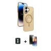 MARSİLYAN™- iPhone 16 Kılıf Nova Modern Prime - Siyah 3D Antistatik Mat Seramik Nano Ekran Koruyucu + PVD Metal Kamera Lens - YL