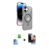 MARSİLYAN™- iPhone 16 Kılıf Nova Modern Prime - Siyah 3D Antistatik Mat Seramik Nano Ekran Koruyucu + Raze Metal Kamera Lens - LT