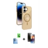 MARSİLYAN™- iPhone 16 Kılıf Nova Modern Prime - Siyah 3D Antistatik Mat Seramik Nano Ekran Koruyucu + Raze Metal Kamera Lens - LT