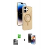 MARSİLYAN™- iPhone 16 Kılıf Nova Modern Prime - Siyah 3D Antistatik Mat Seramik Nano Ekran Koruyucu + Raze Metal Kamera Lens - SH