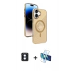 MARSİLYAN™- iPhone 16 Kılıf Nova Modern Prime - Siyah 3D Antistatik Seramik Nano Ekran Koruyucu + PVD Metal Kamera Lens - MI