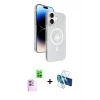 MARSİLYAN™- iPhone 16 Kılıf Nova Modern Prime - Siyah 3D Antistatik Seramik Nano Ekran Koruyucu + Pembe Raze Metal Kamera Lens