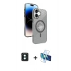 MARSİLYAN™- iPhone 16 Kılıf Nova Modern Prime - Siyah 3D Antistatik Seramik Nano Ekran Koruyucu + PVD Metal Kamera Lens - YL