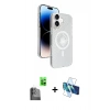 MARSİLYAN™- iPhone 16 Kılıf Nova Modern Prime - Siyah 3D Antistatik Seramik Nano Ekran Koruyucu + Siyah Raze Metal Kamera Lens