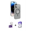MARSİLYAN™- iPhone 16 Kılıf Nova Modern Prime - Siyah Bilvis 5in1 3D Magic Cam Ekran Koruyucu + Bilvis Titan Kamera Lens - GS