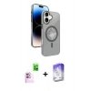 MARSİLYAN™- iPhone 16 Kılıf Nova Modern Prime - Siyah Bilvis 5in1 3D Magic Cam Ekran Koruyucu + Pembe Raze Metal Kamera Lens