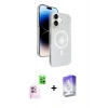 MARSİLYAN™- iPhone 16 Kılıf Nova Modern Prime - Siyah Bilvis 5in1 3D Magic Cam Ekran Koruyucu + Pembe Raze Metal Kamera Lens