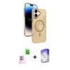MARSİLYAN™- iPhone 16 Kılıf Nova Modern Prime - Siyah Bilvis 5in1 3D Magic Cam Ekran Koruyucu + Pembe Raze Metal Kamera Lens