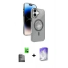 MARSİLYAN™- iPhone 16 Kılıf Nova Modern Prime - Siyah Bilvis 5in1 3D Magic Cam Ekran Koruyucu + Siyah Raze Metal Kamera Lens