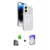 MARSİLYAN™- iPhone 16 Kılıf Nova Modern Prime - Siyah Bilvis 5in1 3D Magic Cam Ekran Koruyucu + Siyah Raze Metal Kamera Lens
