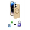MARSİLYAN™- iPhone 16 Kılıf Nova Modern Prime - Siyah Bilvis 5in1 5D Magic Hayalet Cam Ekran Koruyucu + Raze Metal Kamera Lens - LT