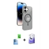 MARSİLYAN™- iPhone 16 Kılıf Nova Modern Prime - Siyah Bilvis 5in1 5D Magic Hayalet Cam Ekran Koruyucu + Raze Metal Kamera Lens - LT