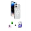 MARSİLYAN™- iPhone 16 Kılıf Nova Modern Prime - Siyah Bilvis 5in1 5D Magic Hayalet Cam Ekran Koruyucu + Raze Metal Kamera Lens - PE